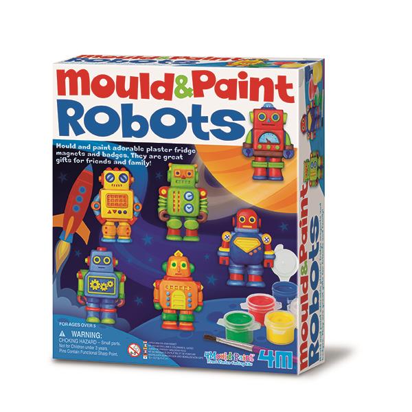 8504653 4M 00-04653 Aktivitetspakke, Robots 4M Mould & paint